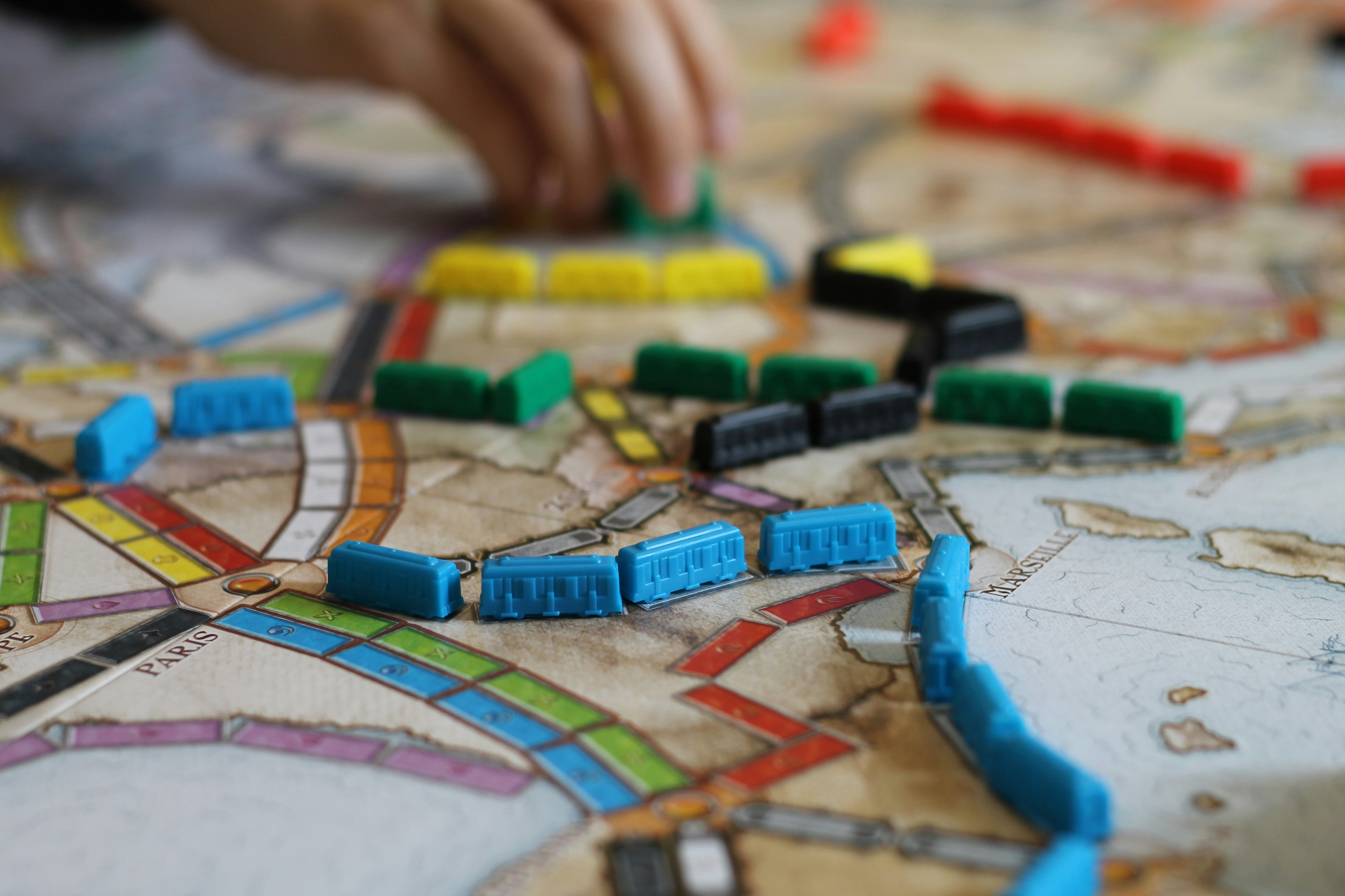 A board game in progress